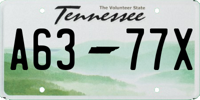 TN license plate A6377X