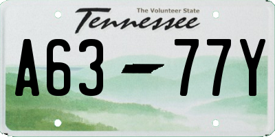 TN license plate A6377Y