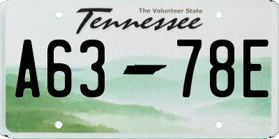 TN license plate A6378E