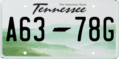 TN license plate A6378G
