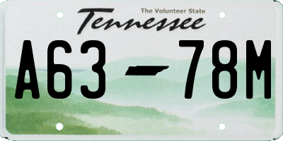 TN license plate A6378M