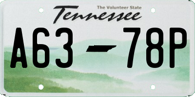 TN license plate A6378P