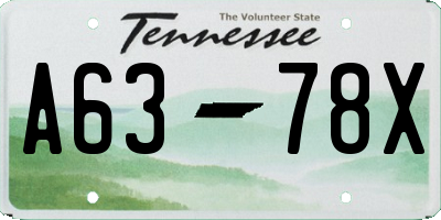 TN license plate A6378X