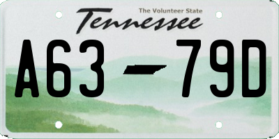 TN license plate A6379D