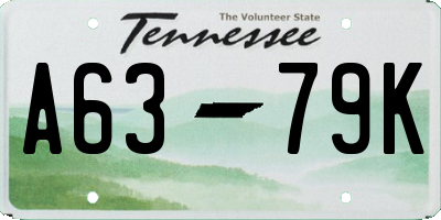 TN license plate A6379K