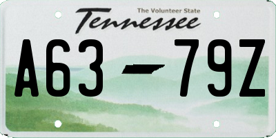 TN license plate A6379Z