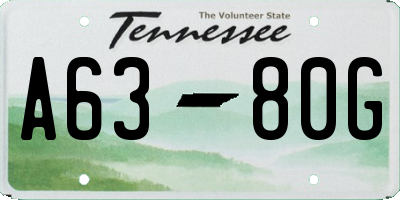 TN license plate A6380G