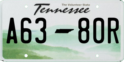 TN license plate A6380R