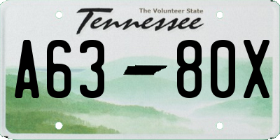 TN license plate A6380X