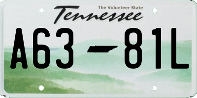 TN license plate A6381L