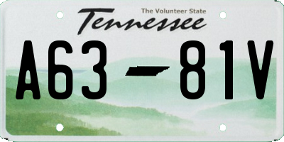 TN license plate A6381V