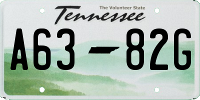 TN license plate A6382G