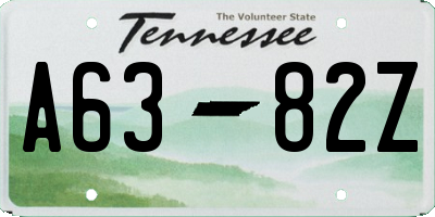 TN license plate A6382Z