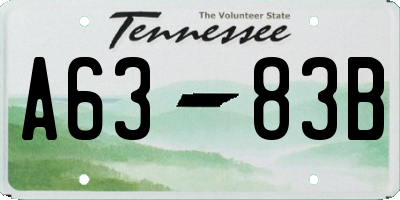 TN license plate A6383B