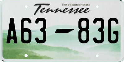 TN license plate A6383G