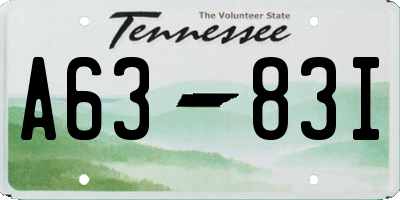TN license plate A6383I
