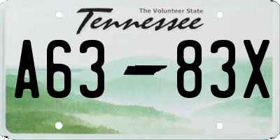 TN license plate A6383X