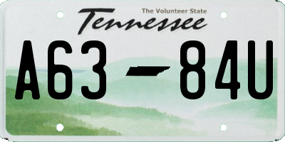 TN license plate A6384U