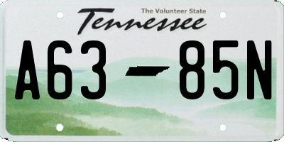 TN license plate A6385N