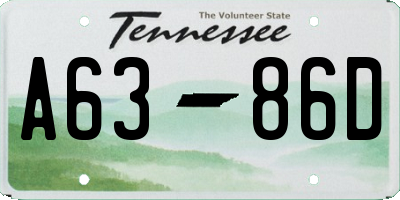 TN license plate A6386D