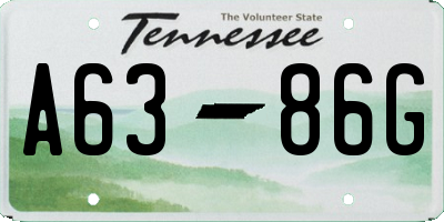 TN license plate A6386G