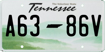 TN license plate A6386V