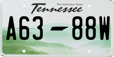 TN license plate A6388W