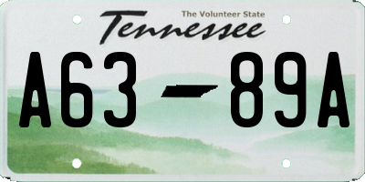 TN license plate A6389A