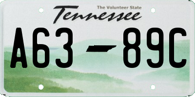TN license plate A6389C