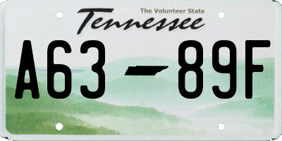 TN license plate A6389F