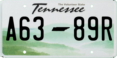 TN license plate A6389R