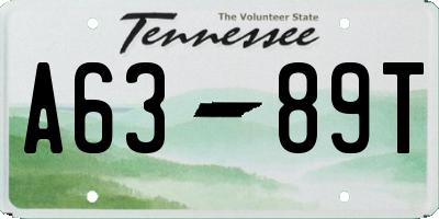 TN license plate A6389T