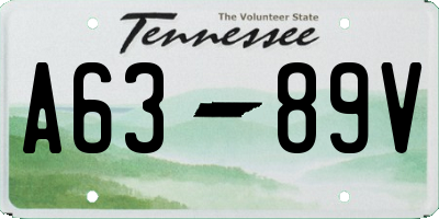 TN license plate A6389V
