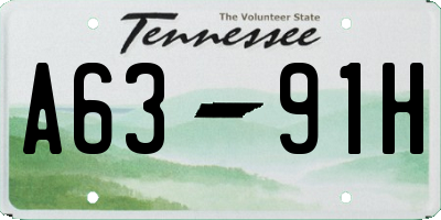 TN license plate A6391H