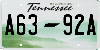 TN license plate A6392A
