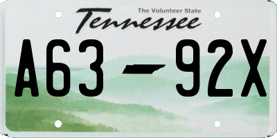 TN license plate A6392X