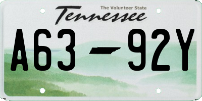 TN license plate A6392Y