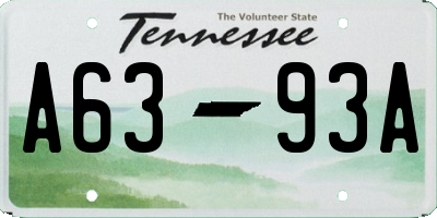 TN license plate A6393A
