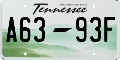 TN license plate A6393F