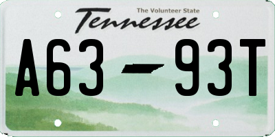 TN license plate A6393T