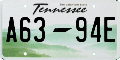 TN license plate A6394E
