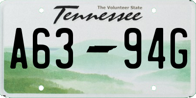TN license plate A6394G