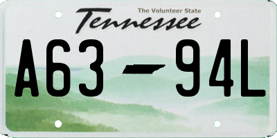 TN license plate A6394L
