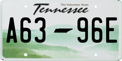 TN license plate A6396E