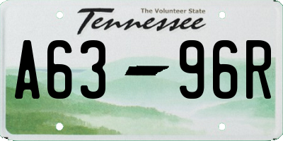 TN license plate A6396R
