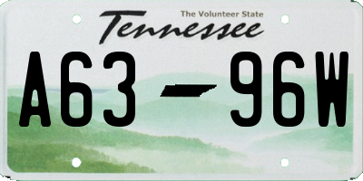 TN license plate A6396W