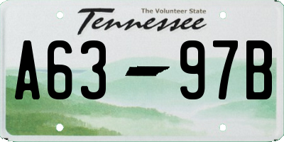 TN license plate A6397B