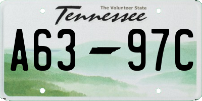 TN license plate A6397C