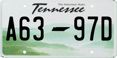 TN license plate A6397D