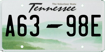 TN license plate A6398E